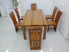Teak Dining Table With 6  Teak Chairs TDT-3401