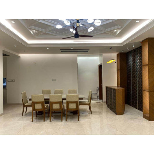 Customised Teak Wood Dining Table With Italian Marble Top TDT - 3301 - TimberCraft