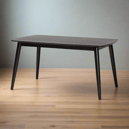 Inviting Mid - Century Charm: Teak Dining Set with Rattan Accents - TimberCraft