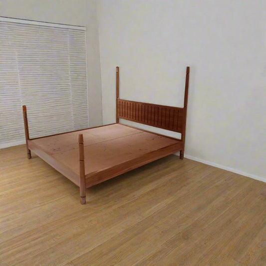 Light Teak Bed Frame | Minimalist, Versatile Design - TimberCraft