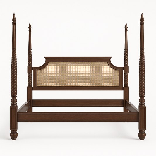 Luxury Super King Rattan Four - Poster Bed | Handcrafted Teak by Timbercraft - TimberCraft