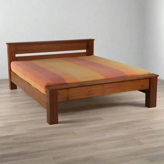 Pure Teak Wood Stylish Bed Handcrafted - TimberCraft