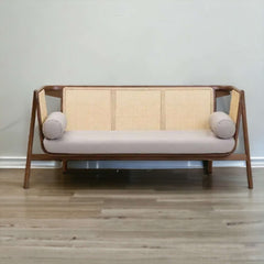 Mid-Century Chic: Flared Arm Cane Sofa Set (Shop Modern Comfort)