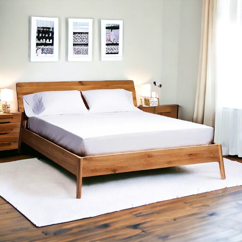 Handcrafted Tranquility: Sustainable Teak Wood King Size Bed Frame
