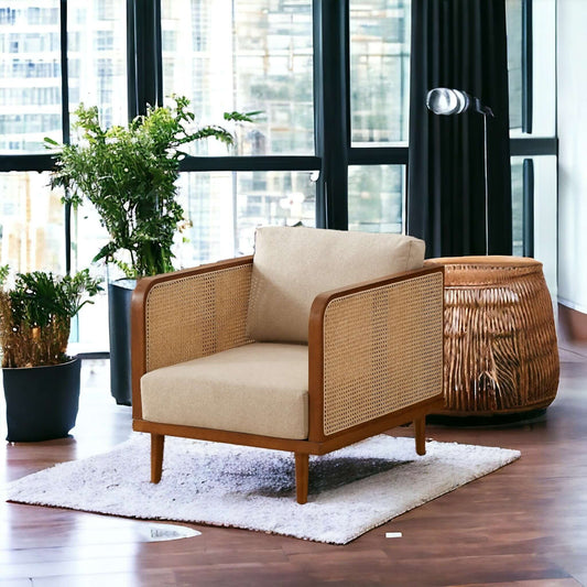 Teak & Rattan Sofa Set: Oriental Design, Luxurious Comfort - TimberCraft