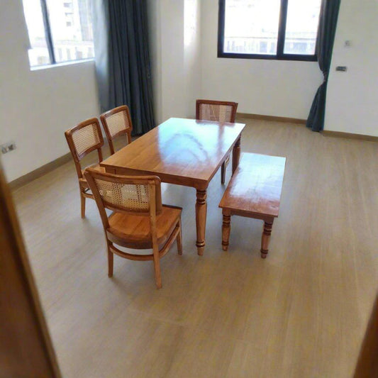 Teak Wood Dining Table With 6 Teak Chairs TDT - 3201 - TimberCraft