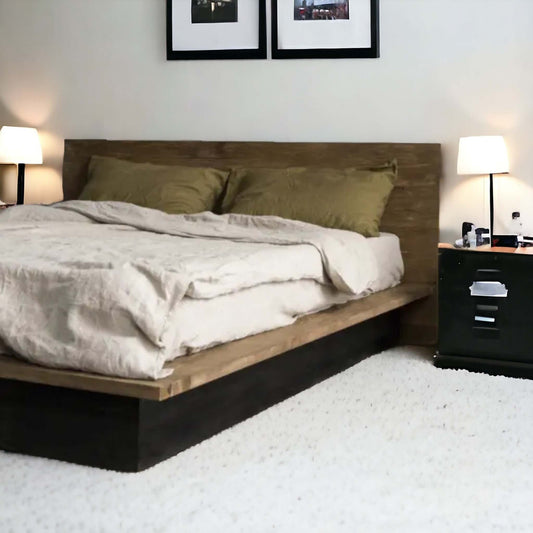 Teak Wood Low Platform Bed | Minimalist, Modern Design - TimberCraft