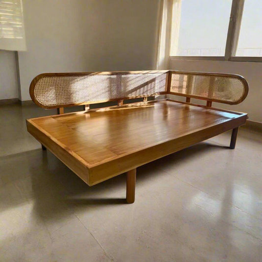 Teak Wood Natural Cane Day Bed - TimberCraft