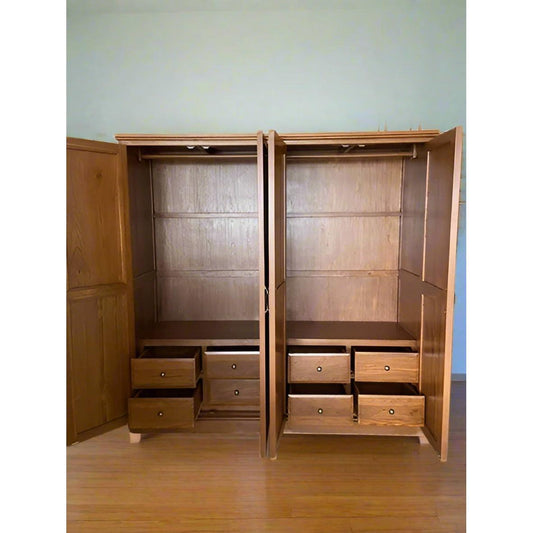 Teak Wood Wide Wardrobe - TimberCraft