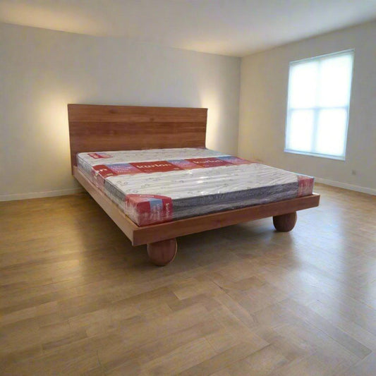 Teakwood Bedframe With Unique Ball Legs - TimberCraft