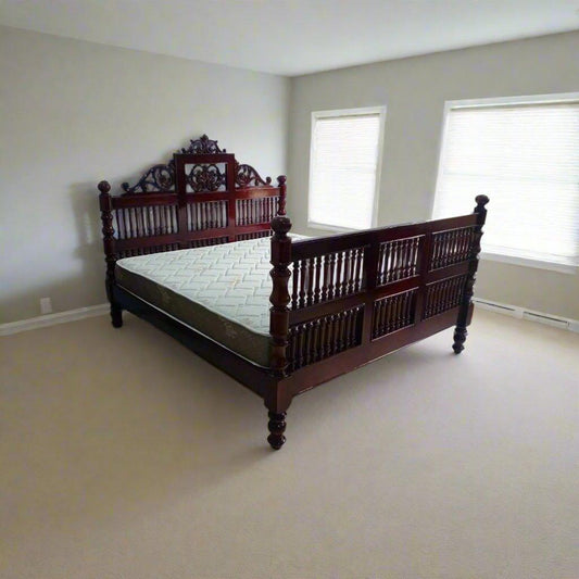 Vintage South Indian Teak Wood Bed - TimberCraft
