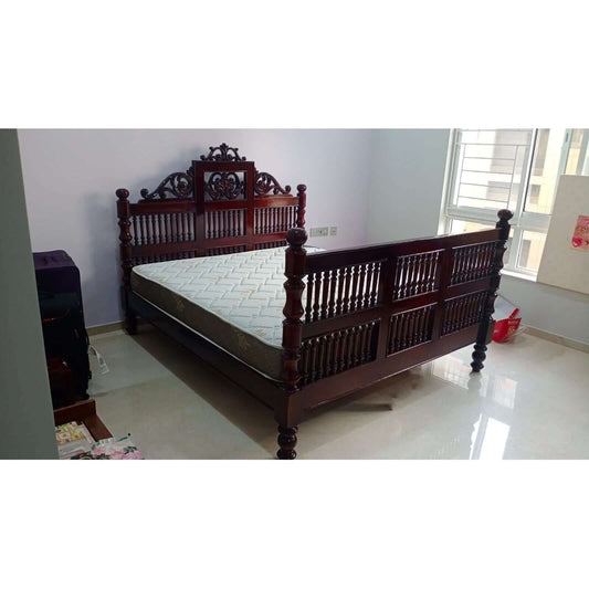 Vintage South Indian Teak Wood Bed - TimberCraft