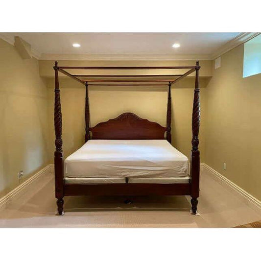 Classics Canopy Teak Wood King Bed - TimberCraft