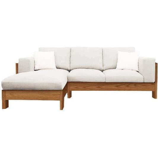 L - shaped wooden sofa set design - Sectional corner sofa - TimberCraft