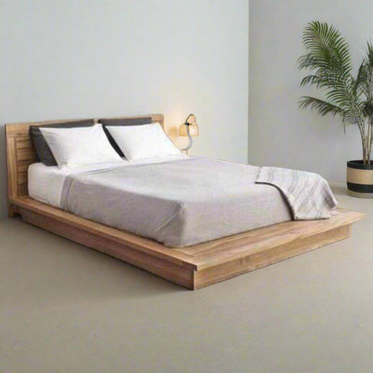 Platform Bed With Solid Teak Construction - TimberCraft