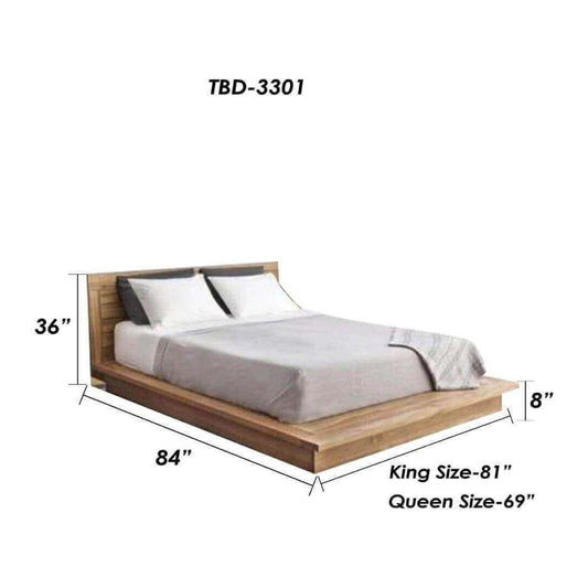 Platform Bed With Solid Teak Construction - TimberCraft