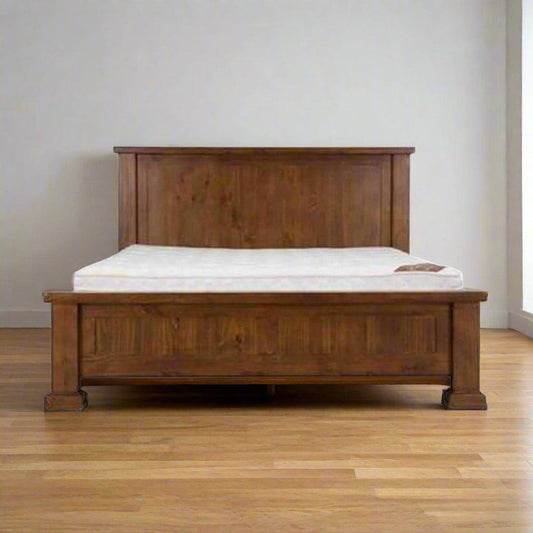 Stylish rustic teak wood bed frame - TimberCraft