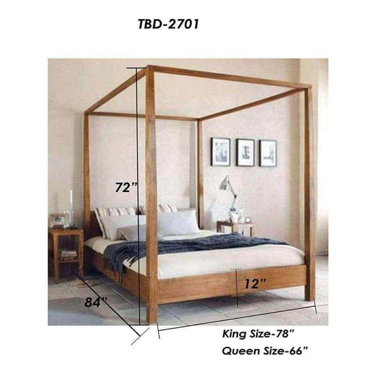 Super Kingsize Teak 4 Poster bed - TimberCraft