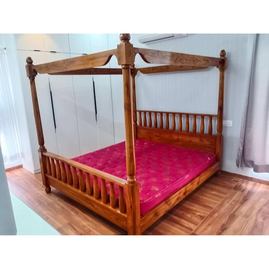 Surahi Teak Wood Poster Bed - TimberCraft
