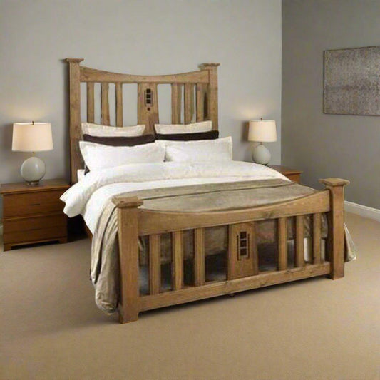 Tall Teak Wood Bed TBD - 3501 - TimberCraft