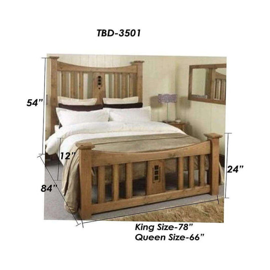 Tall Teak Wood Bed TBD - 3501 - TimberCraft