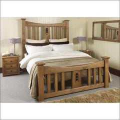 Tall Teak Wood Bed TBD-3501 - TimberCraft