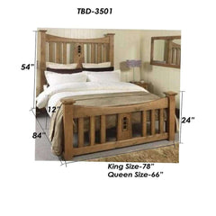 Tall Teak Wood Bed TBD-3501 - TimberCraft