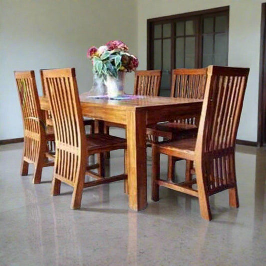 Teak Wood Contemporary Dining Set TDT - 2501 - TimberCraft