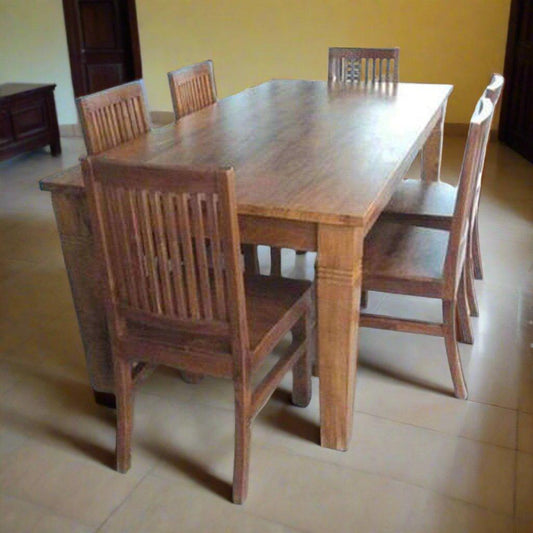 Teak Wood Dining Room Table & Chairs Set TDT - 1901 - TimberCraft