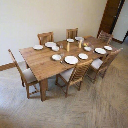Teak Wood Dining Table Set TDT - 1201 - TimberCraft