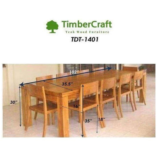 Teak Wood Dining Table Set TDT - 1401 - TimberCraft