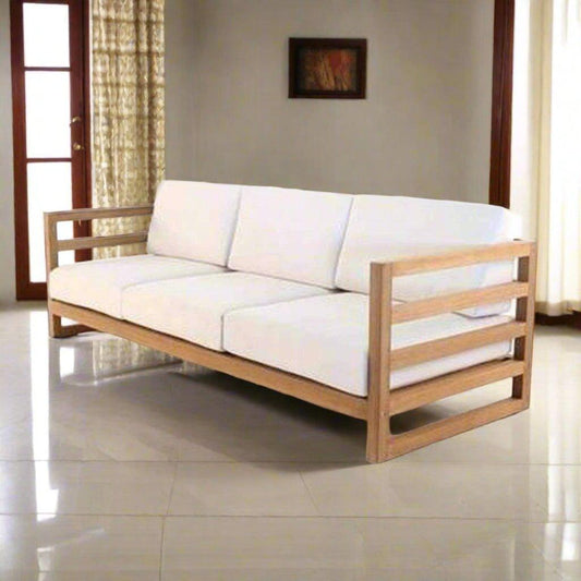 Teak Wood Sofa Natural Finish - TimberCraft