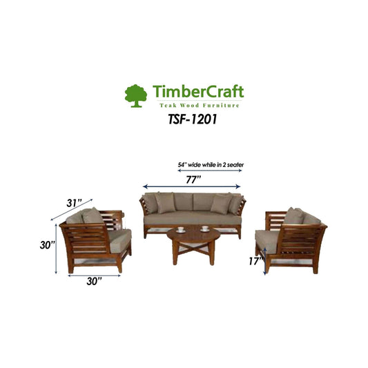 Teak Wood Sofa Set TSF - 1201 - TimberCraft