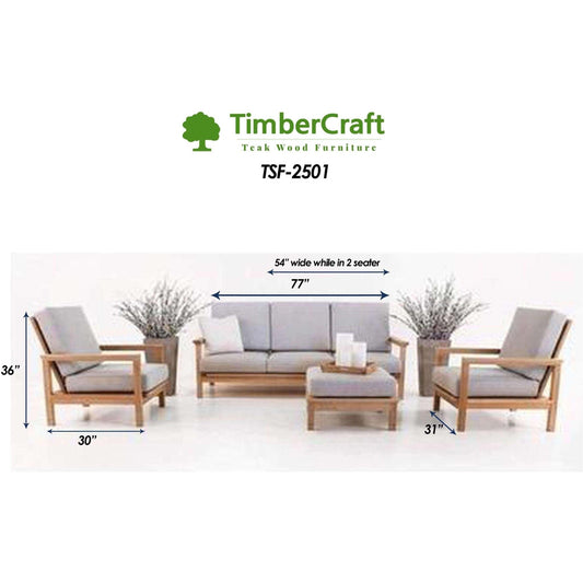 Teak Wood Sofa TSF - 2501 - TimberCraft