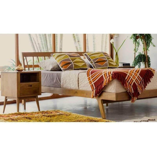 Vintage mid - century teak wood bed tbd - 5601 - TimberCraft