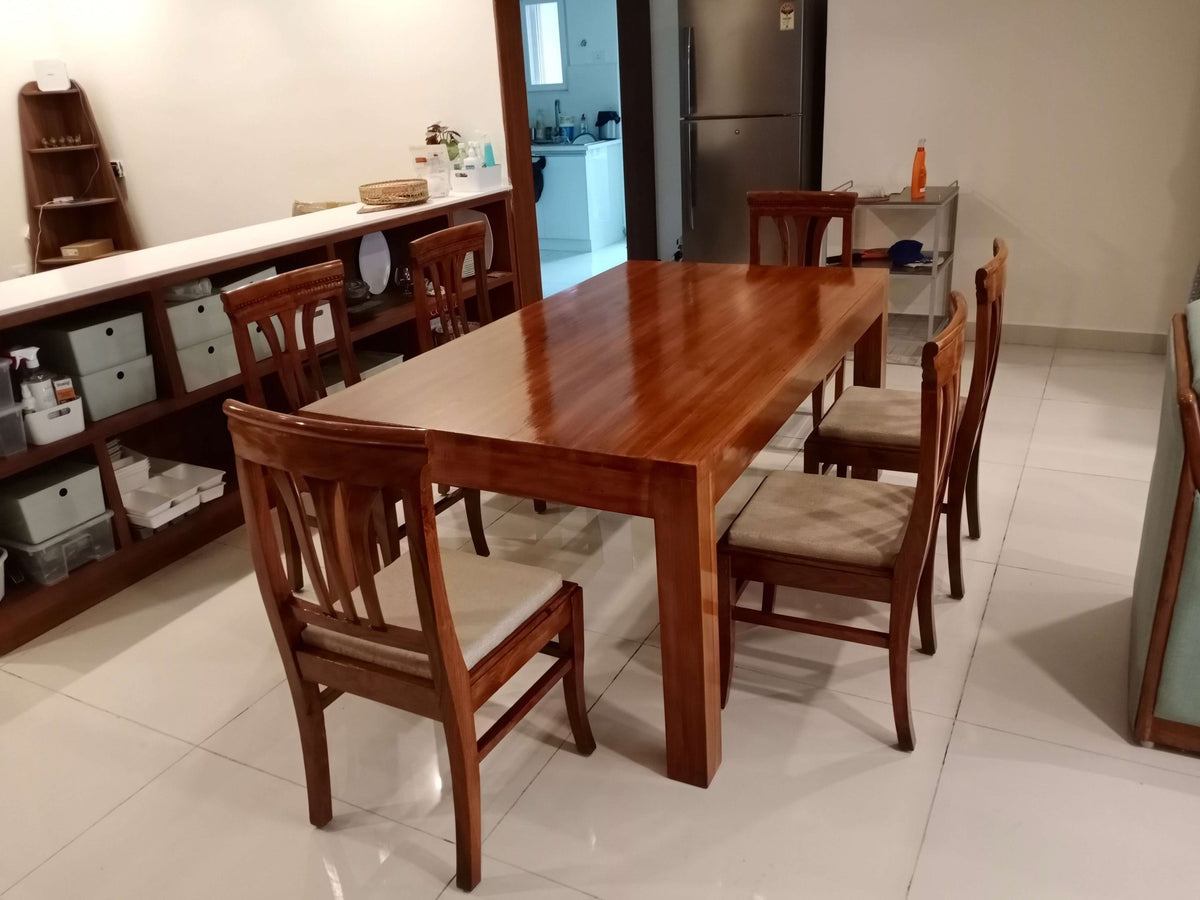 Teak wood dining table sets Hyderabad - TimberCraft