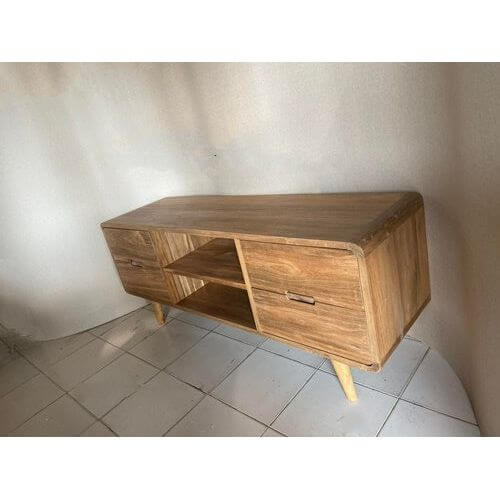 Nordic-inspired solid wood media unit 