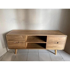 Nordic-inspired solid wood media unit 