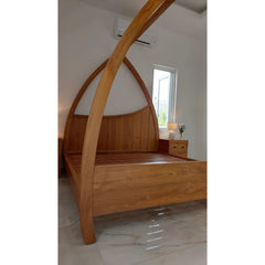 Leaf 4 poster bed - solid teak wood