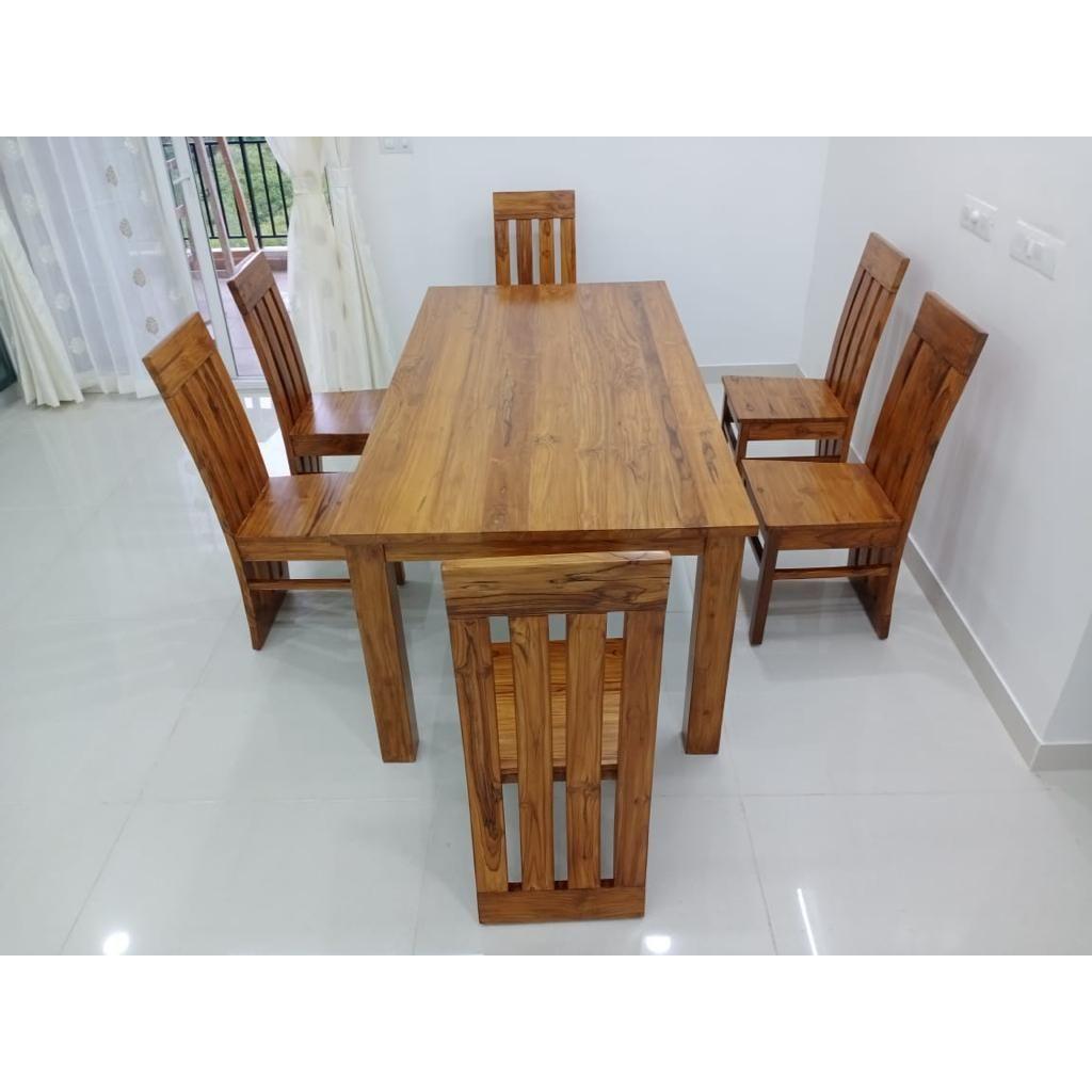 Teak Dining Table With 6  Teak Chairs TDT-3401