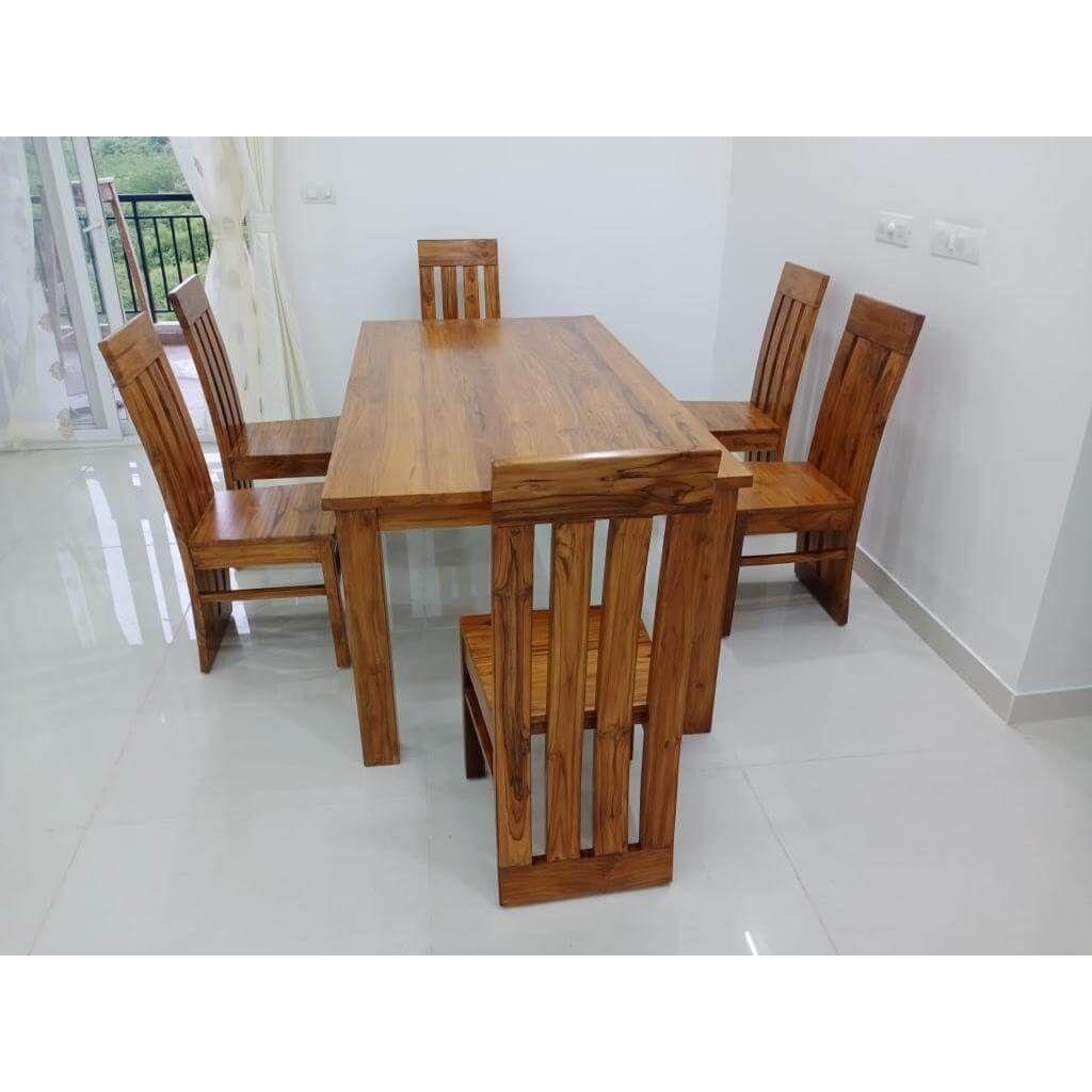 Teak Dining Table With 6  Teak Chairs TDT-3401