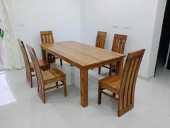 Teak Dining Table With 6  Teak Chairs TDT-3401