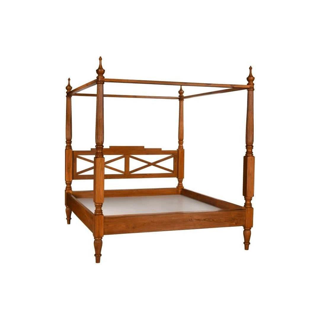 Retro Vintage Canopy Teak Wood Bed CTBD-1601