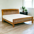 Artisan Sleigh Bed | Handcrafted Teak | Customizable Design - TimberCraft