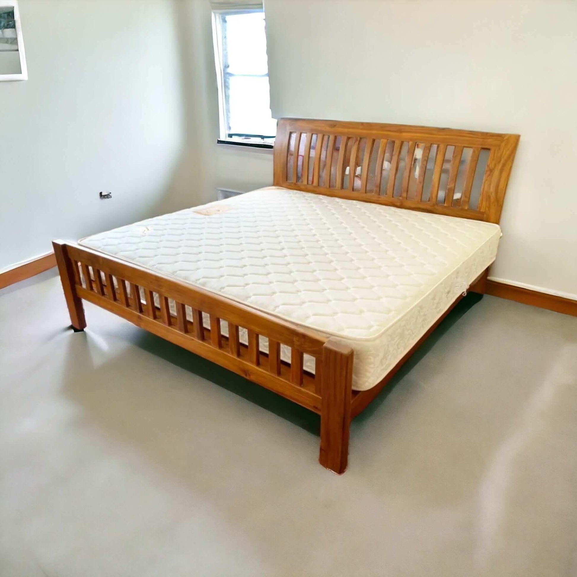 Artisan Sleigh Bed | Handcrafted Teak | Customizable Design - TimberCraft