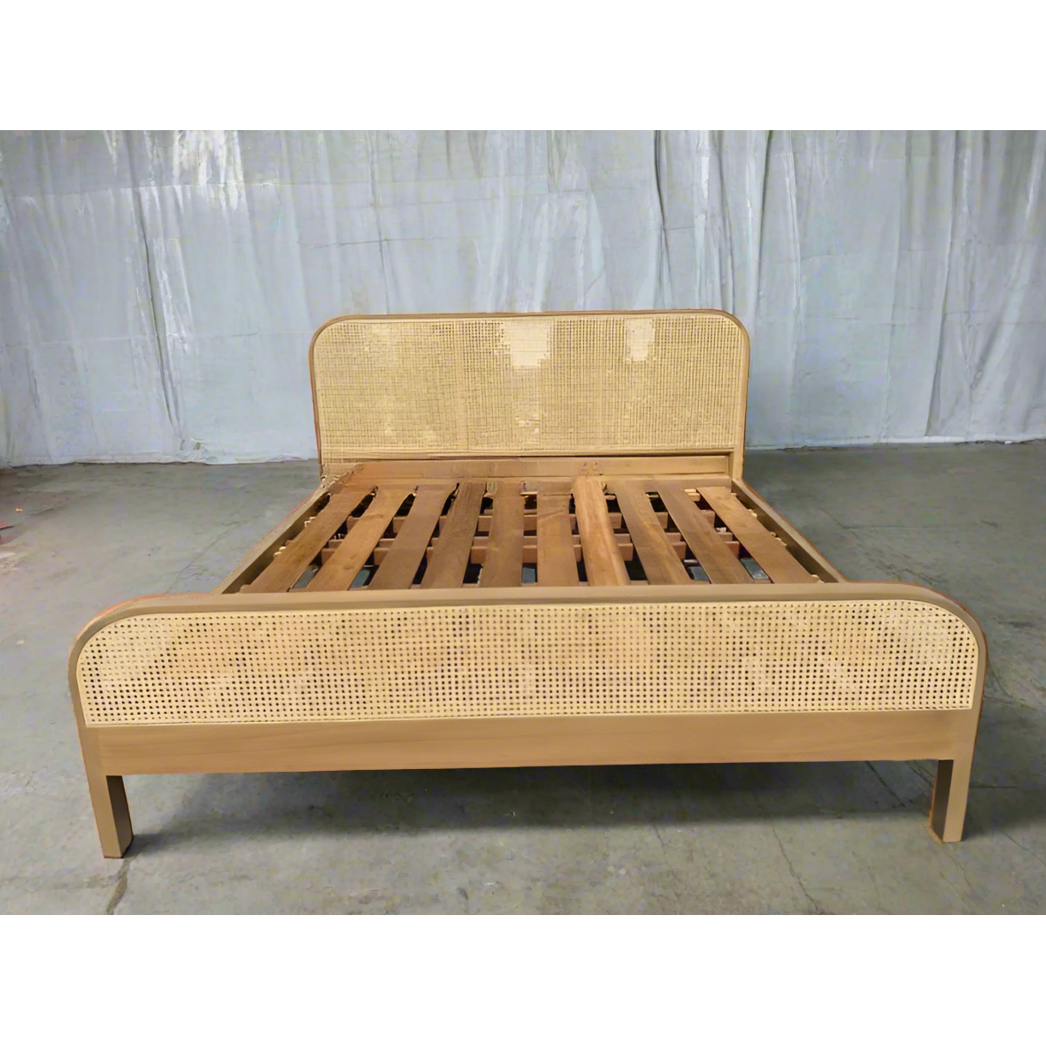 Luxurious Teak Wood Rattan Bed