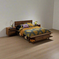 Natural Teak Wood Bed Frame - Eco-Friendly and Durable