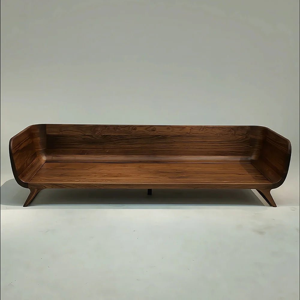Wooden bench on a white background