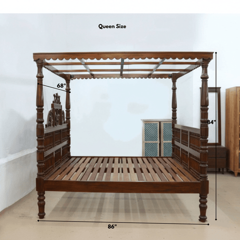 Vintage Royal Poster Bed queen size dimensions