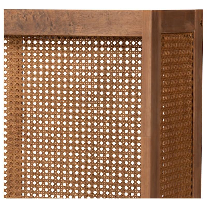 Curved teakwood and rattan head panel - TimberCraft